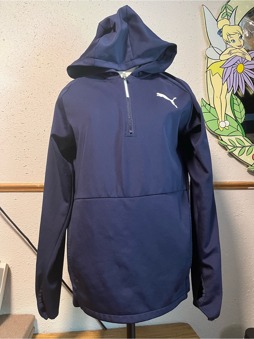 Puma Navy Hooded Performance Half-Zip Pullover